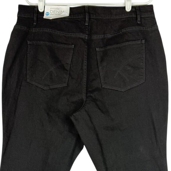 CJ Banks Women Classic Barely Boot Everyday Stretch Black Denim Jeans Sz 16W NWT - Picture 4 of 12
